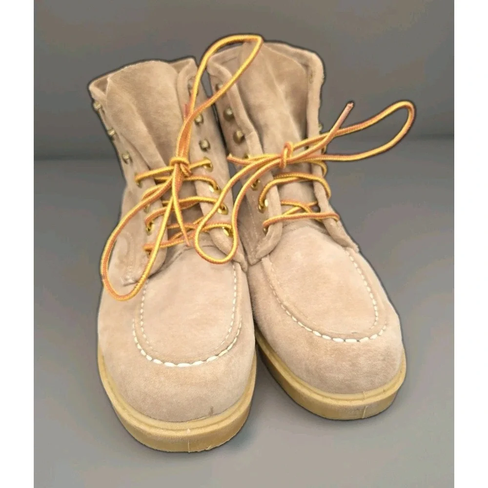 Vintage Wolverine 3350 Moc Toe Boots Mens Size 7 E Wide Roughout Suede USA Made